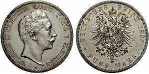 5 Mark Königreich Preußen (1701-1918) Silber Wilhelm II, German Emperor (1859-1941)