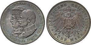 5 Mark Königreich Sachsen (1806 - 1918) Silber Friedrich August III. (Sachsen) (1865-1932)