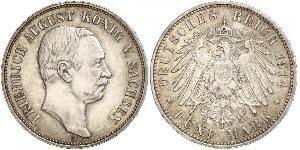 5 Mark Königreich Sachsen (1806 - 1918) Silber Friedrich August III. (Sachsen) (1865-1932)