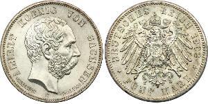 5 Mark Königreich Sachsen (1806 - 1918) Silber Albert (Sachsen)