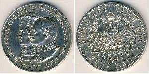5 Mark Königreich Sachsen (1806 - 1918) Silber Friedrich August III. (Sachsen) (1865-1932)