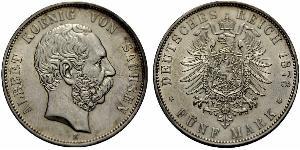 5 Mark Königreich Sachsen (1806 - 1918) Silber Albert (Sachsen)