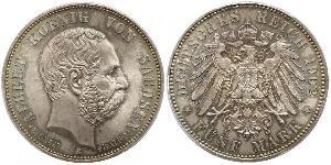 5 Mark Königreich Sachsen (1806 - 1918) Silber Albert (Sachsen)