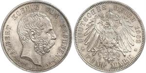 5 Mark Königreich Sachsen (1806 - 1918) Silber Albert (Sachsen)