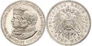 5 Mark Königreich Sachsen (1806 - 1918) Silber Friedrich August III. (Sachsen) (1865-1932)