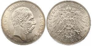 5 Mark Königreich Sachsen (1806 - 1918) Silber Albert (Sachsen)