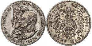 5 Mark Königreich Sachsen (1806 - 1918) Silber Friedrich August III. (Sachsen) (1865-1932)