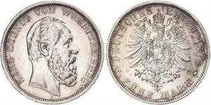 5 Mark Königreich Württemberg (1806-1918) Silber Karl (Württemberg)