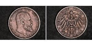 5 Mark Königreich Württemberg (1806-1918) Silber Wilhelm II, German Emperor (1859-1941)
