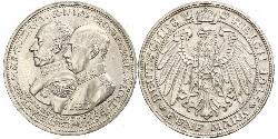 5 Mark Mecklenburg-Schwerin (1352-1918) Silber Frederick Francis IV, Grand Duke of Mecklenburg (1882 - 1945)