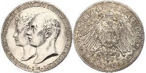 5 Mark Mecklenburg-Schwerin (1352-1918) Silber Frederick Francis IV, Grand Duke of Mecklenburg (1882 - 1945)