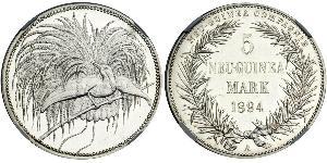 5 Mark Neuguinea Silber 