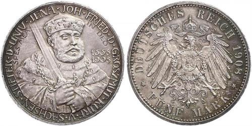 5 Mark Sachsen-Weimar-Eisenach (1809 - 1918) Silber 