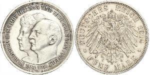 5 Mark Anhalt-Dessau (1603 -1863) Silver Friedrich II, Duke of Anhalt (1856 – 1918)