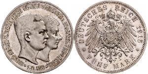 5 Mark Duchy of Brunswick (1815 - 1918) Silver Ernest Augustus, Duke of Brunswick (1887 - 1953)