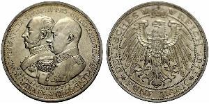 5 Mark Duchy of Mecklenburg-Schwerin (1352-1918) Silver Frederick Francis IV, Grand Duke of Mecklenburg (1882 - 1945)