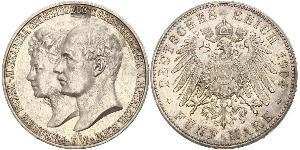 5 Mark Duchy of Mecklenburg-Schwerin (1352-1918) Silver Frederick Francis IV, Grand Duke of Mecklenburg (1882 - 1945)