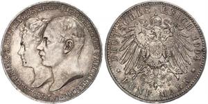 5 Mark Duchy of Mecklenburg-Schwerin (1352-1918) Silver Frederick Francis IV, Grand Duke of Mecklenburg (1882 - 1945)