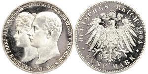 5 Mark Duchy of Mecklenburg-Schwerin (1352-1918) Silver Frederick Francis IV, Grand Duke of Mecklenburg (1882 - 1945)