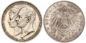 5 Mark Duchy of Mecklenburg-Schwerin (1352-1918) Silver Frederick Francis IV, Grand Duke of Mecklenburg (1882 - 1945)