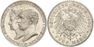 5 Mark Duchy of Mecklenburg-Schwerin (1352-1918) Silver Frederick Francis IV, Grand Duke of Mecklenburg (1882 - 1945)