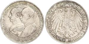 5 Mark Duchy of Mecklenburg-Schwerin (1352-1918) Silver Frederick Francis IV, Grand Duke of Mecklenburg (1882 - 1945)