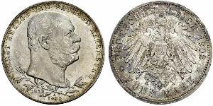 5 Mark Duchy of Saxe-Altenburg (1826 - 1920) Silver Ernst I, Duke of Saxe-Altenburg (1826 - 1908)