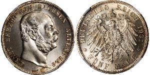 5 Mark Duchy of Saxe-Altenburg (1826 - 1920) Silver Ernst I, Duke of Saxe-Altenburg (1826 - 1908)