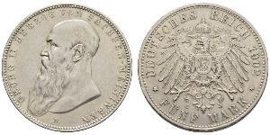 5 Mark Duchy of Saxe-Meiningen (1680 - 1918) Silver Georg II, Duke of Saxe-Meiningen