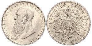 5 Mark Duchy of Saxe-Meiningen (1680 - 1918) Silver Georg II, Duke of Saxe-Meiningen