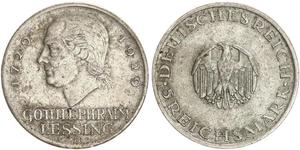 5 Mark German Empire (1871-1918) Silver Gotthold Ephraim Lessing