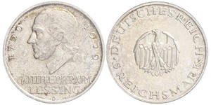 5 Mark German Empire (1871-1918) Silver Gotthold Ephraim Lessing