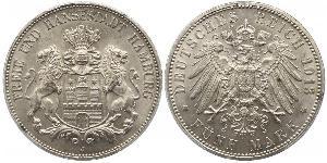 5 Mark German Empire (1871-1918) / Hamburg Silver 