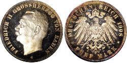 5 Mark Grand Duchy of Baden (1806-1918) Silver Frederick II, Grand Duke of Baden (1857 - 1928)