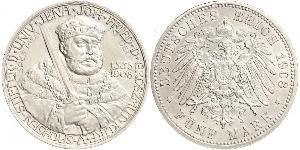 5 Mark Grand Duchy of Saxe-Weimar-Eisenach (1809 - 1918) Silver 