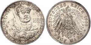 5 Mark Grand Duchy of Saxe-Weimar-Eisenach (1809 - 1918) Silver 