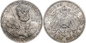 5 Mark Grand Duchy of Saxe-Weimar-Eisenach (1809 - 1918) Silver 