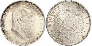 5 Mark Kingdom of Bavaria (1806 - 1918) Silver Otto of Bavaria (1848 – 1916)