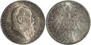 5 Mark Kingdom of Bavaria (1806 - 1918) Silver Otto of Bavaria (1848 – 1916)