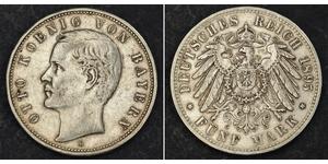 5 Mark Kingdom of Bavaria (1806 - 1918) Silver Otto of Bavaria (1848 – 1916)