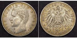 5 Mark Kingdom of Bavaria (1806 - 1918) Silver Otto of Bavaria (1848 – 1916)