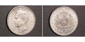 5 Mark Kingdom of Bavaria (1806 - 1918) Silver Otto of Bavaria (1848 – 1916)