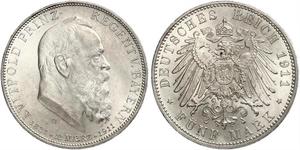 5 Mark Kingdom of Bavaria (1806 - 1918) Silver Otto of Bavaria (1848 – 1916)