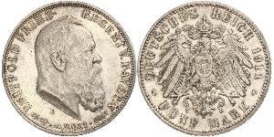 5 Mark Kingdom of Bavaria (1806 - 1918) Silver Otto of Bavaria (1848 – 1916)
