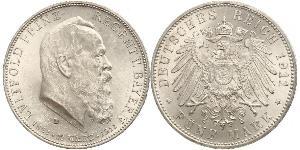 5 Mark Kingdom of Bavaria (1806 - 1918) Silver Otto of Bavaria (1848 – 1916)