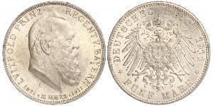 5 Mark Kingdom of Bavaria (1806 - 1918) Silver Otto of Bavaria (1848 – 1916)