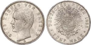 5 Mark Kingdom of Bavaria (1806 - 1918) Silver Otto of Bavaria (1848 – 1916)