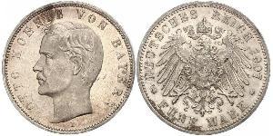 5 Mark Kingdom of Bavaria (1806 - 1918) Silver Otto of Bavaria (1848 – 1916)