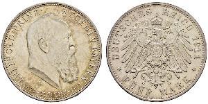 5 Mark Kingdom of Bavaria (1806 - 1918) Silver Otto of Bavaria (1848 – 1916)