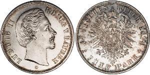 5 Mark Kingdom of Bavaria (1806 - 1918) Silver Ludwig II of Bavaria (1845 – 1886)